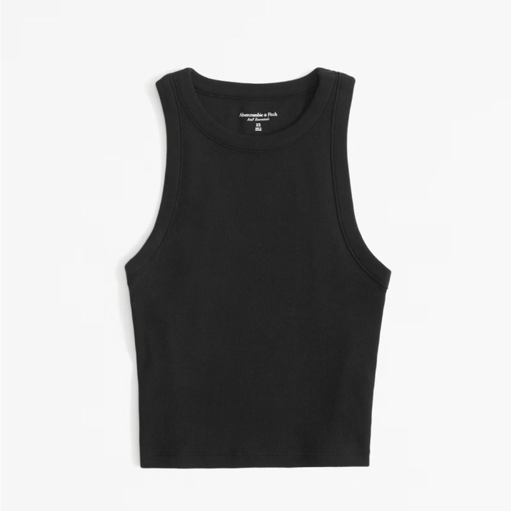 High Neck Aerie Ribbed Crop Tank - Picture 2 of 7